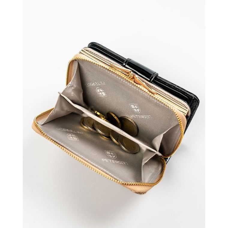 Portfel, czarny, skórzany, RFID, Peterson