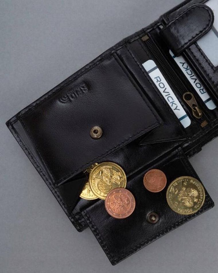 Portfel, czarny, skórzany, RFID, Ronaldo