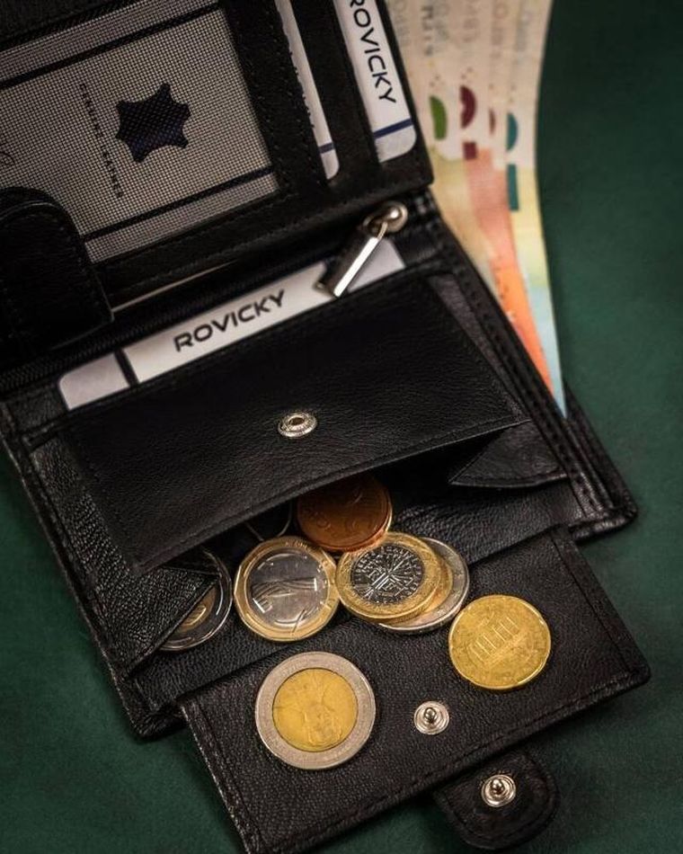 Portfel, czarny, skórzany, RFID, Rovicky