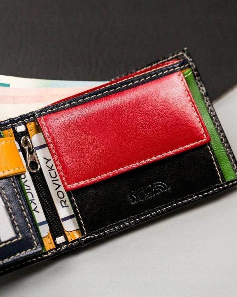 Portfel, czarny, skórzany, RFID, Rovicky