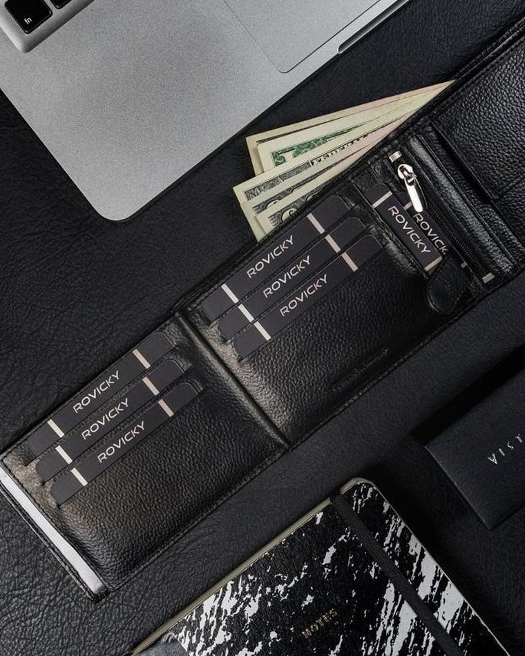 Portfel, czarny, skórzany, Ronaldo