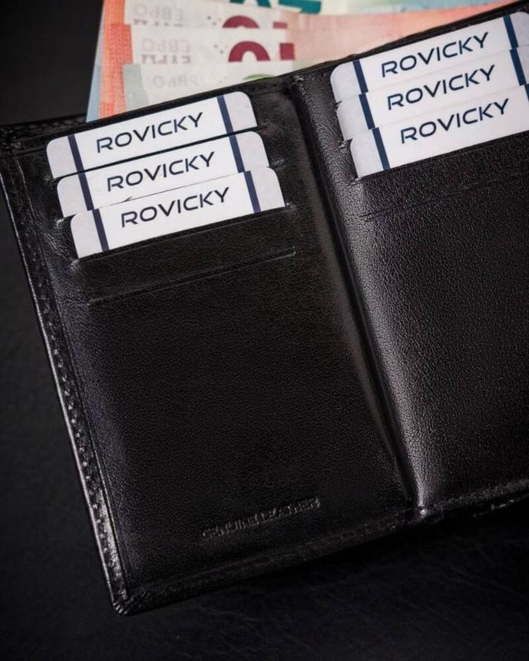 Portfel, czarny, skórzany, Rovicky