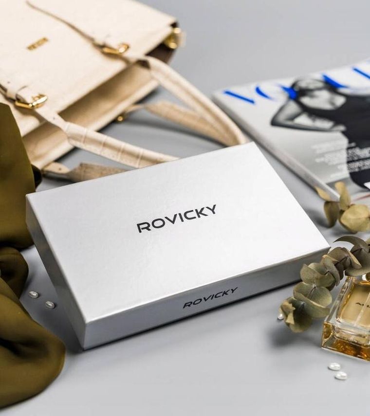 Portfel, czarny, skórzany, Rovicky