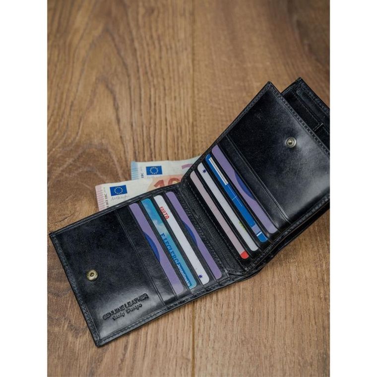 Portfel, czarny, skórzany, Rovicky