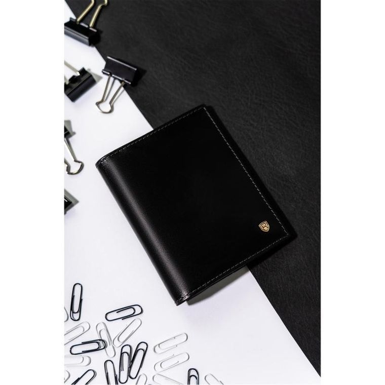 Portfel, czarny, skórzany, Rovicky