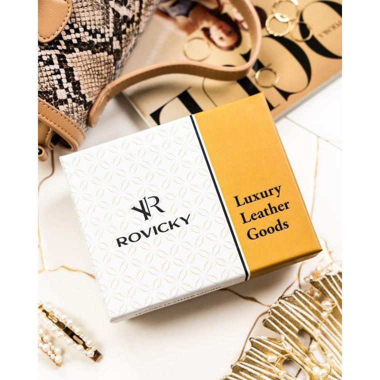 Portfel, czarny, skórzany, Rovicky