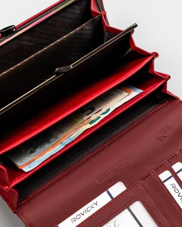 Portfel, czerwony, RFID, Rovicky