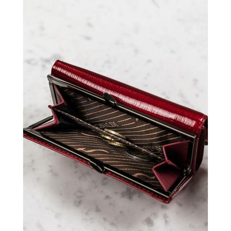 Portfel, czerwony, skórzany, 4U Cavaldi