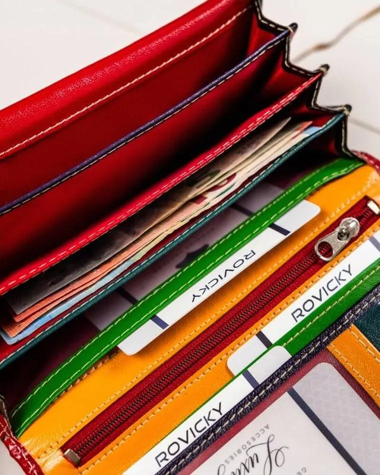 Portfel, czerwony, skórzany, Cavaldi