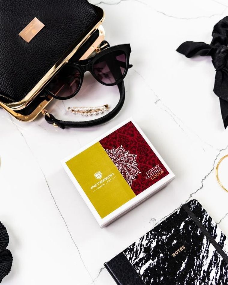 Portfel, czerwony, skórzany, Peterson