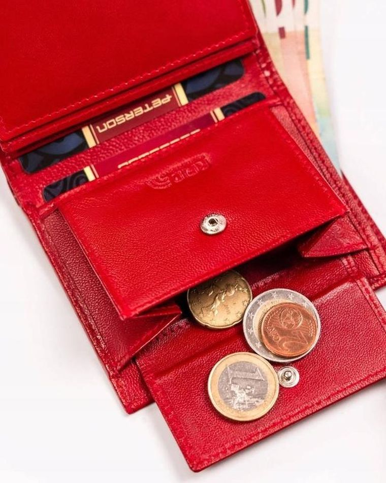 Portfel, czerwony, skórzany, Peterson