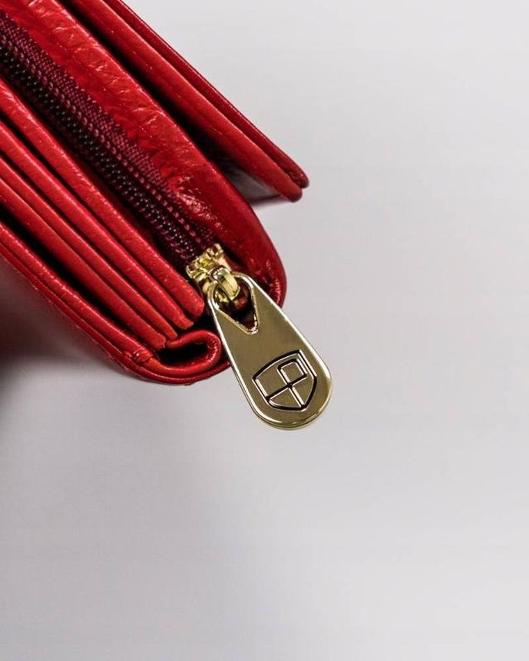 Portfel, czerwony, skórzany, Peterson