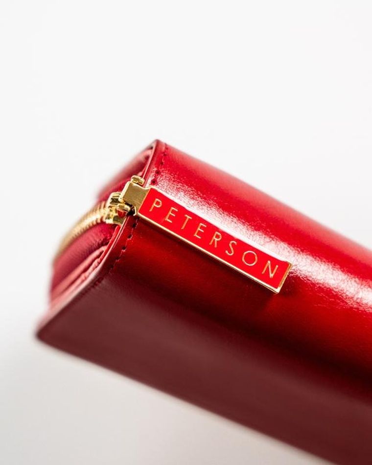 Portfel, czerwony, skórzany, Peterson