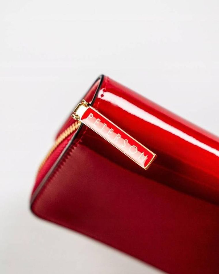 Portfel, czerwony, skórzany, Peterson