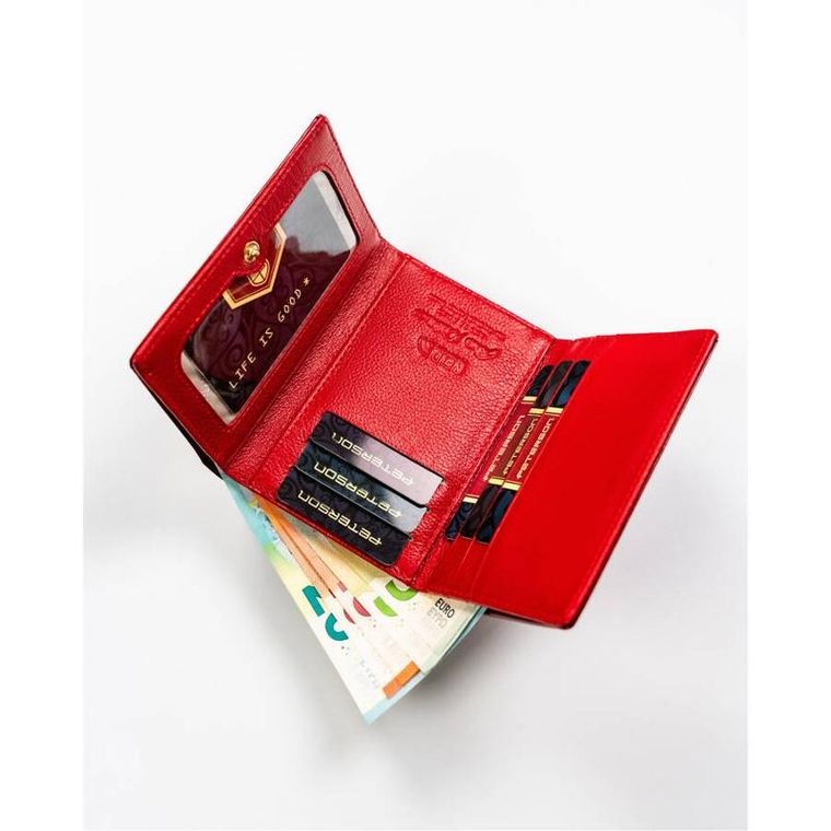 Portfel, czerwony, skórzany, Peterson