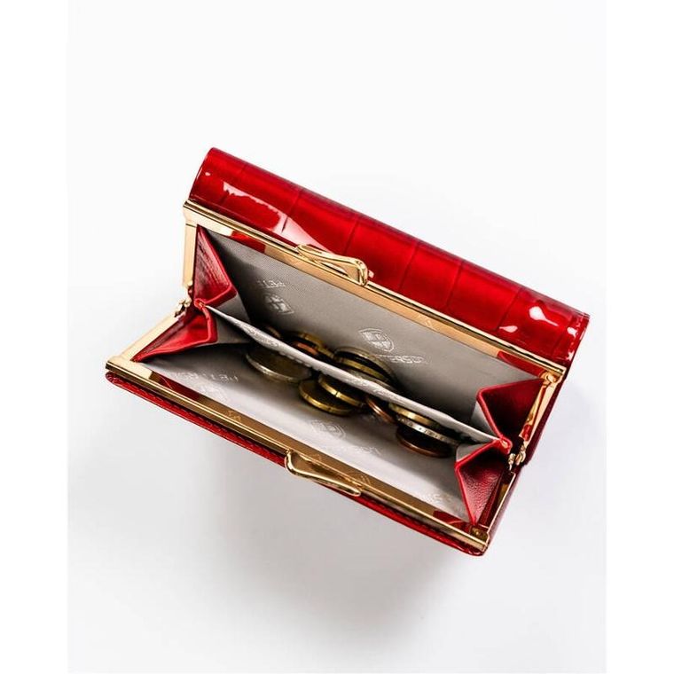 Portfel, czerwony, skórzany, Peterson