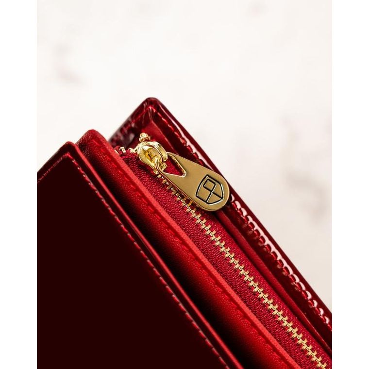 Portfel, czerwony, skórzany, Peterson