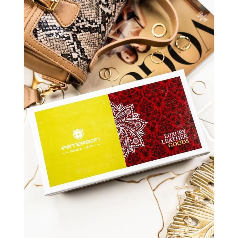 Portfel, czerwony, skórzany, Peterson