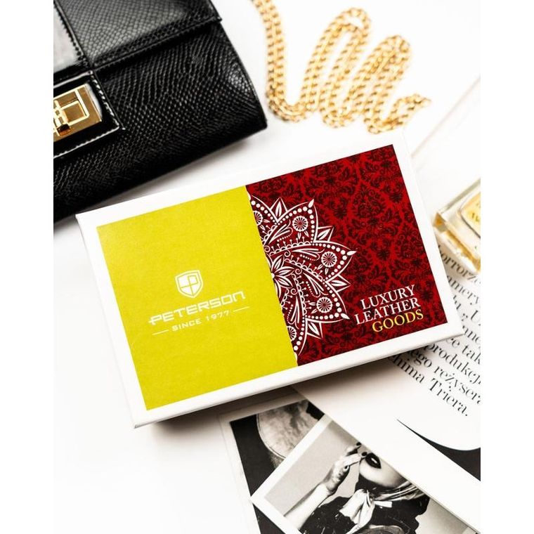 Portfel, czerwony, skórzany, Peterson