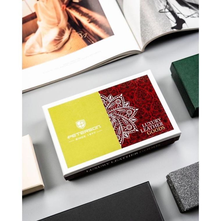 Portfel, czerwony, skórzany, Peterson