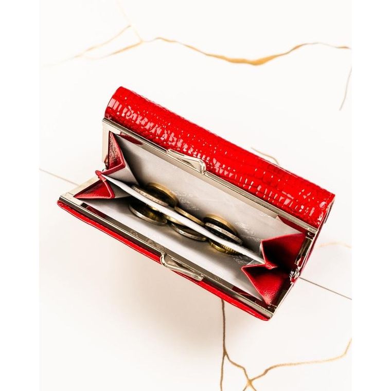 Portfel, czerwony, skórzany, Peterson