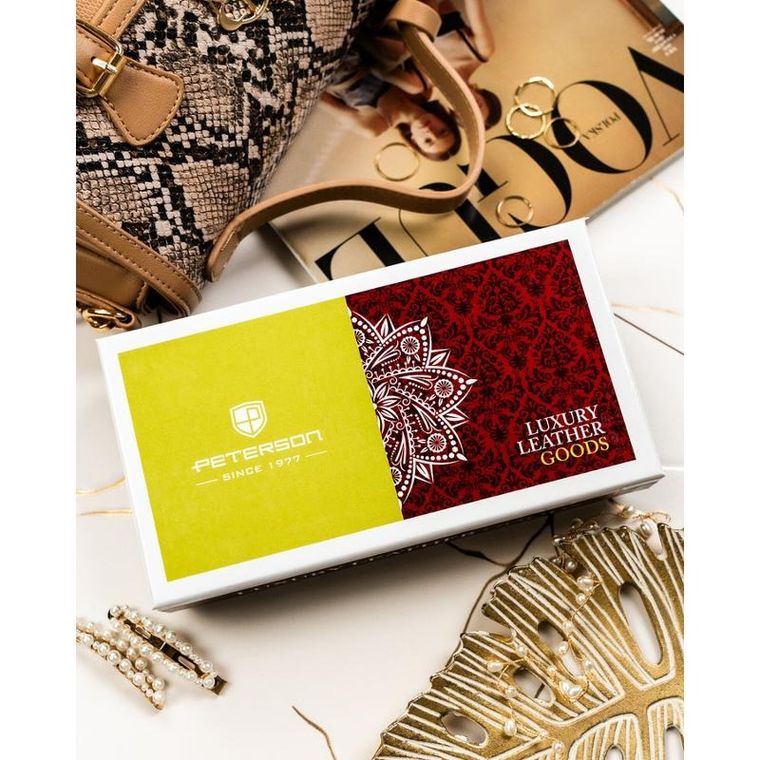 Portfel, czerwony, skórzany, Peterson