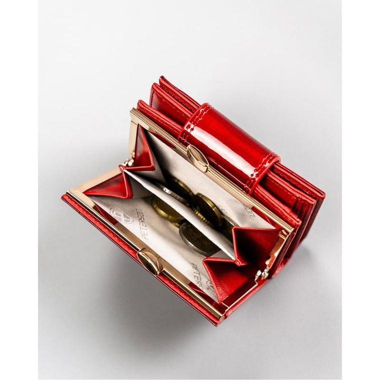 Portfel, czerwony, skórzany, RFID, Peterson