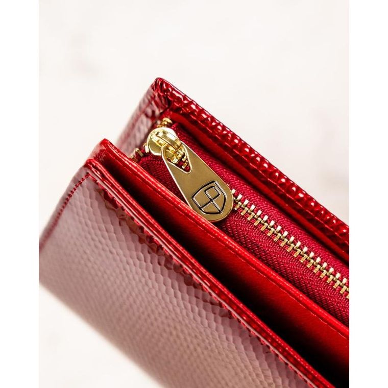 Portfel, czerwony, skórzany, RFID, Peterson