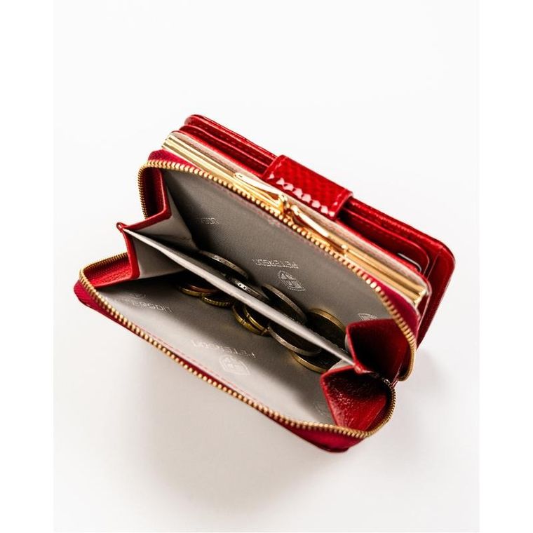 Portfel, czerwony, skórzany, RFID, Peterson