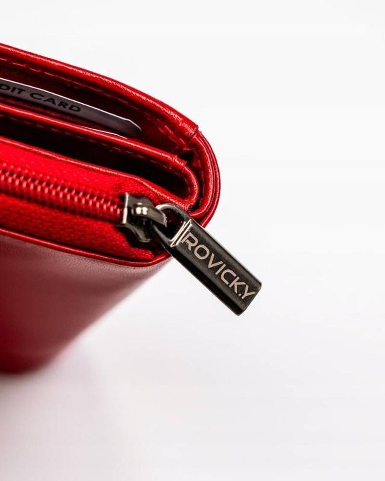 Portfel, czerwony, skórzany, Rovicky