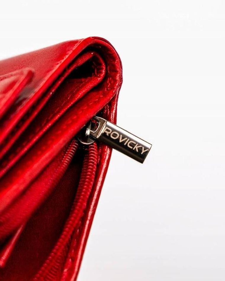 Portfel, czerwony, skórzany, Rovicky