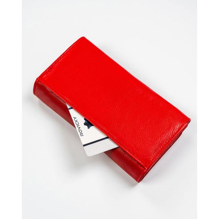 Portfel, czerwony, skórzany, Rovicky