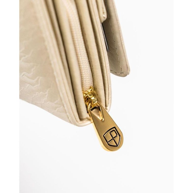 Portfel, ecru, skóra naturalna i ekologiczna, Peterson