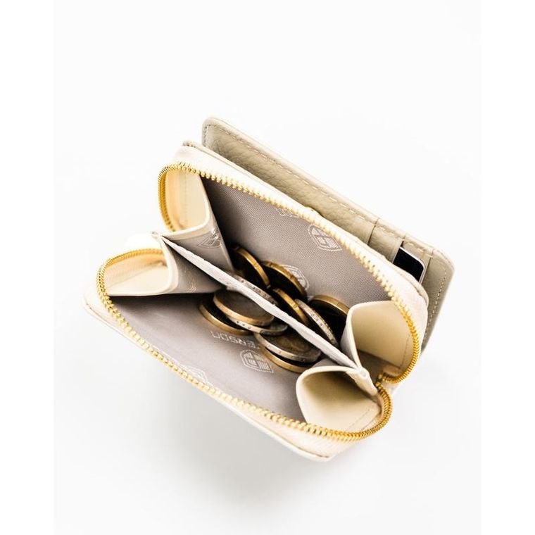 Portfel, ecru, skóra naturalna i ekologiczna, Peterson