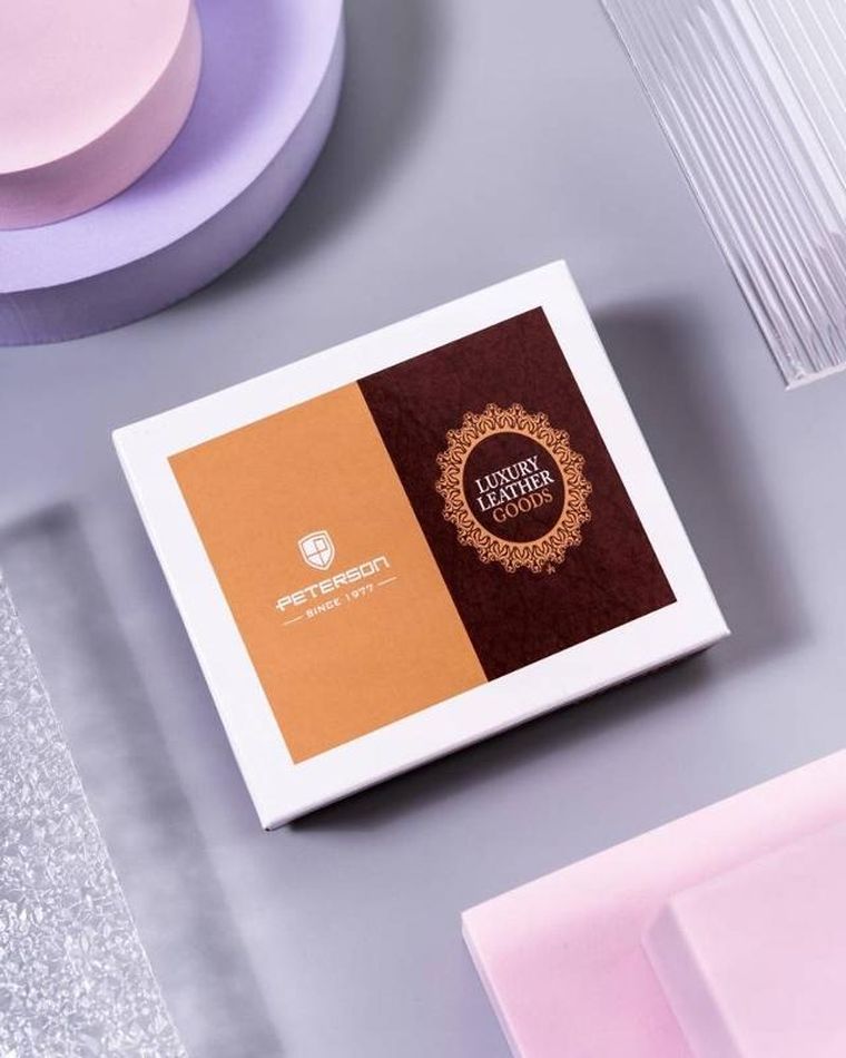 Portfel, fioletowy, skórzany, Peterson