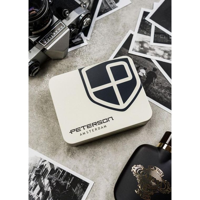 Portfel, granatowy, skóra ekologiczna, Peterson