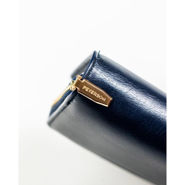 Portfel, granatowy, skóra ekologiczna, Peterson