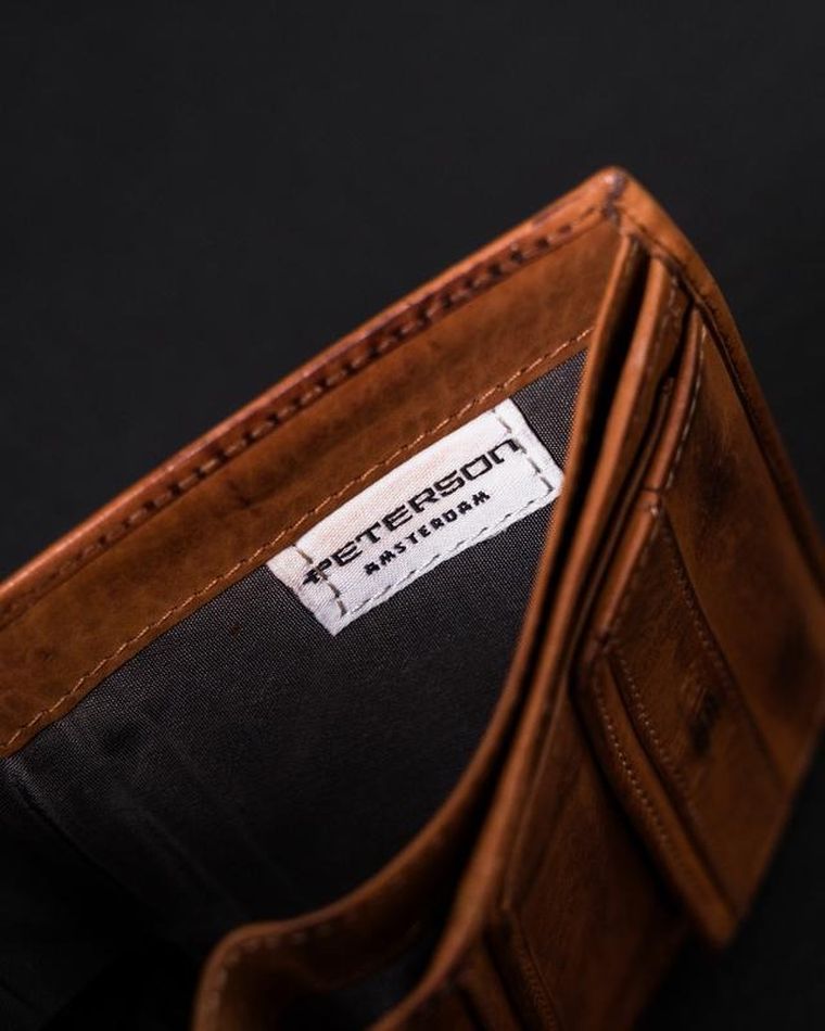 Portfel męski z cieniowanej skóry naturalnej, Peterson