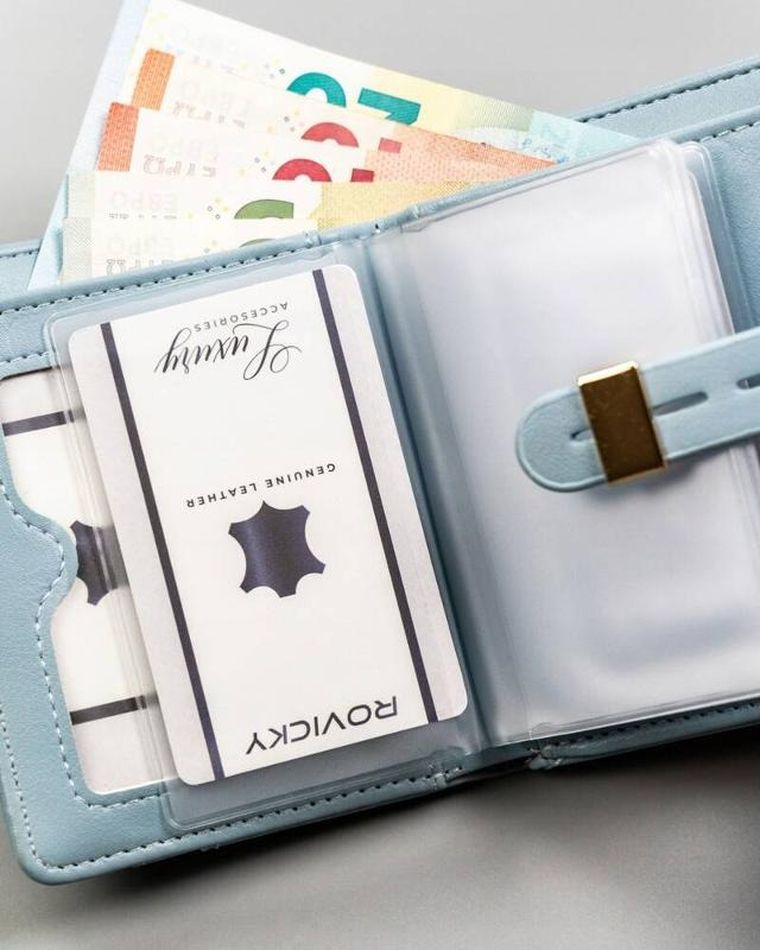 Portfel, niebieski, skóra ekologiczna, Cavaldi