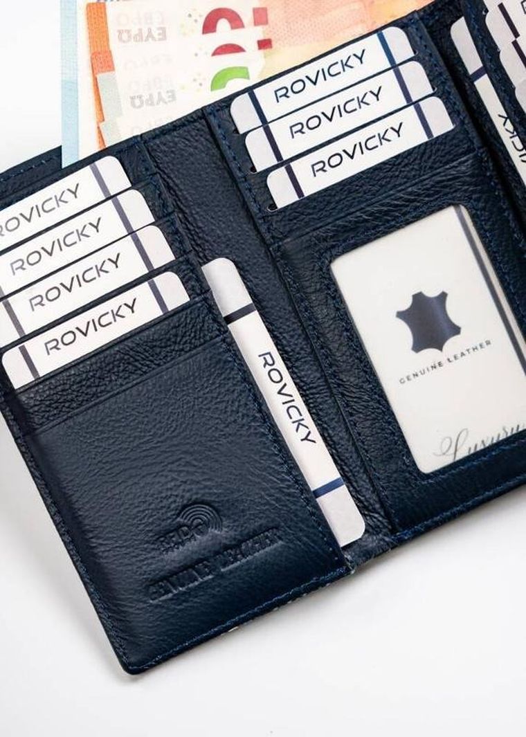 Portfel, niebieski, skóra naturalna i ekologiczna, 4U Cavaldi