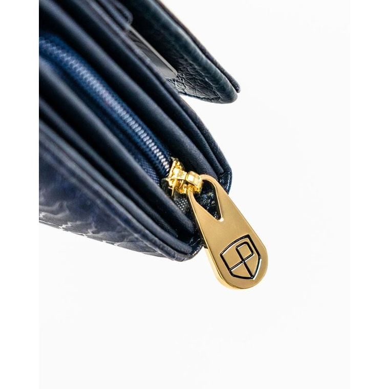 Portfel, niebieski, skóra naturalna i ekologiczna, Peterson