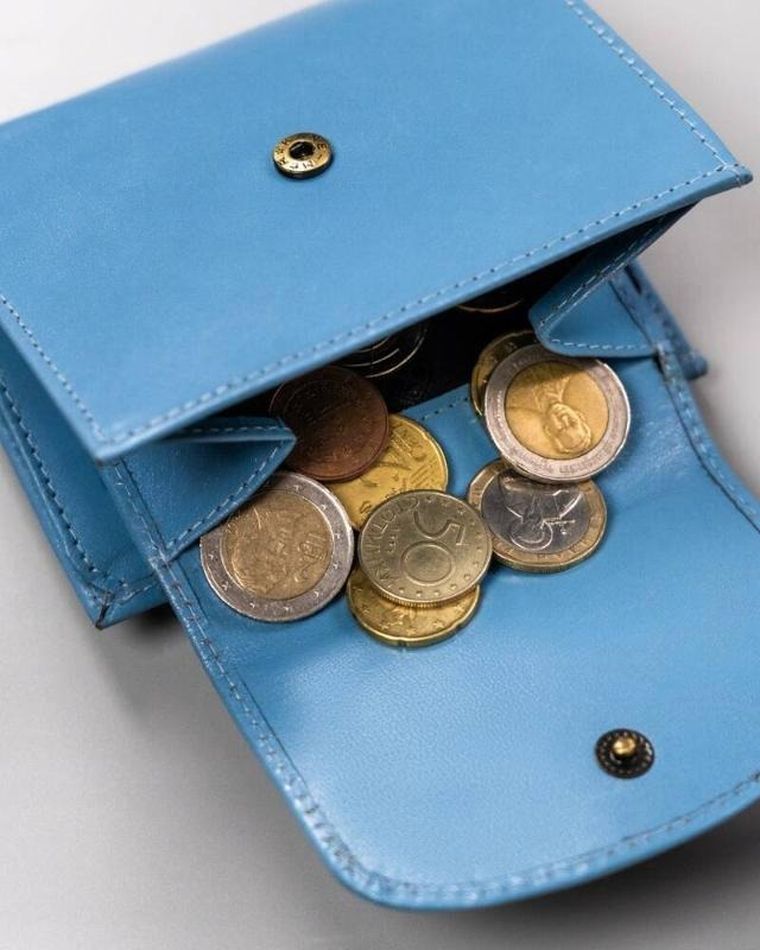 Portfel, niebieski, skórzany, Peterson