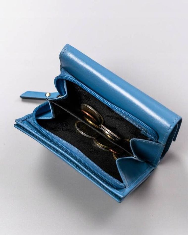 Portfel, niebieski, skórzany, Peterson