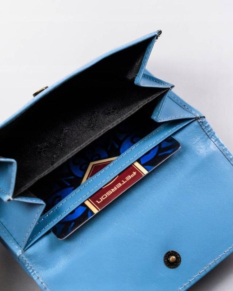 Portfel, niebieski, skórzany, Peterson