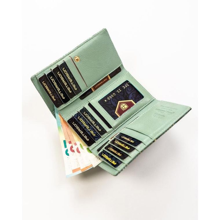 Portfel, niebieski, skórzany, Peterson