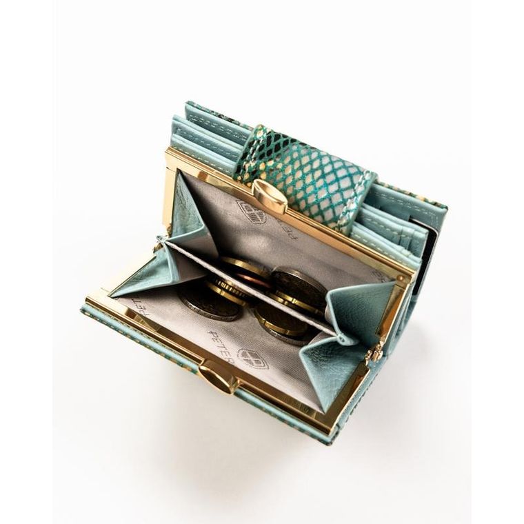 Portfel, niebieski, skórzany, RFID, Peterson