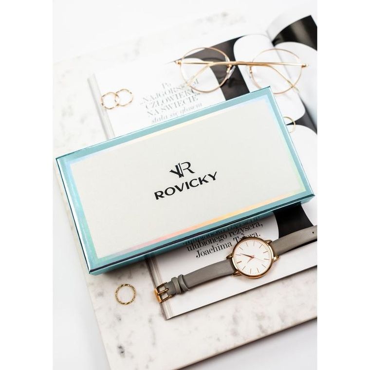 Portfel-piórnik, granatowy, skóra ekologiczna, Rovicky