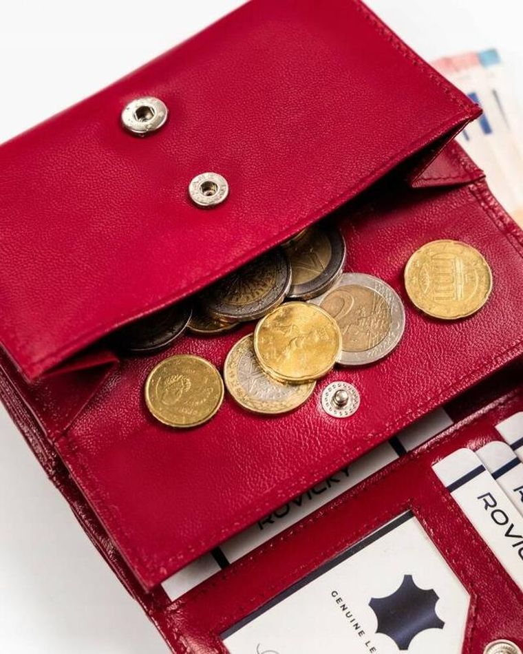 Portfel, różowy, skórzany, RFID, Rovicky