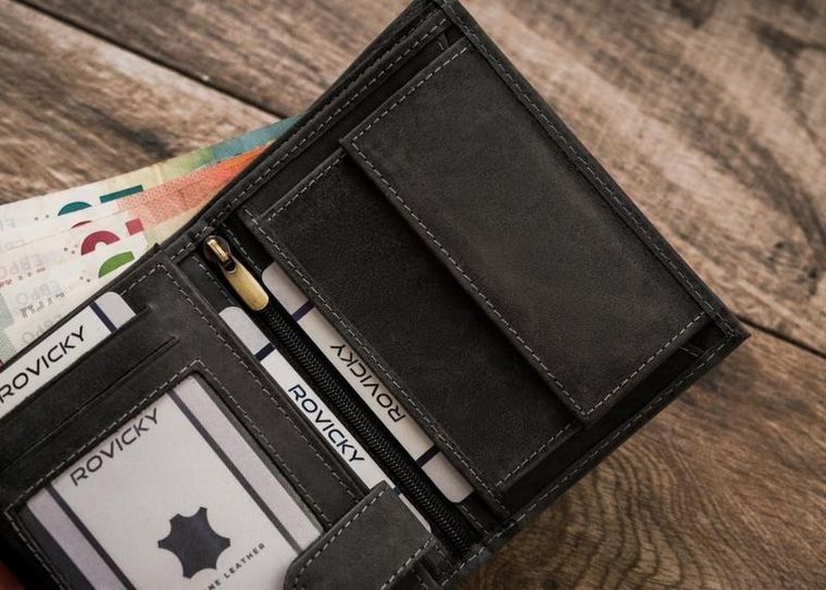 Portfel, szary, skórzany, Always Wild