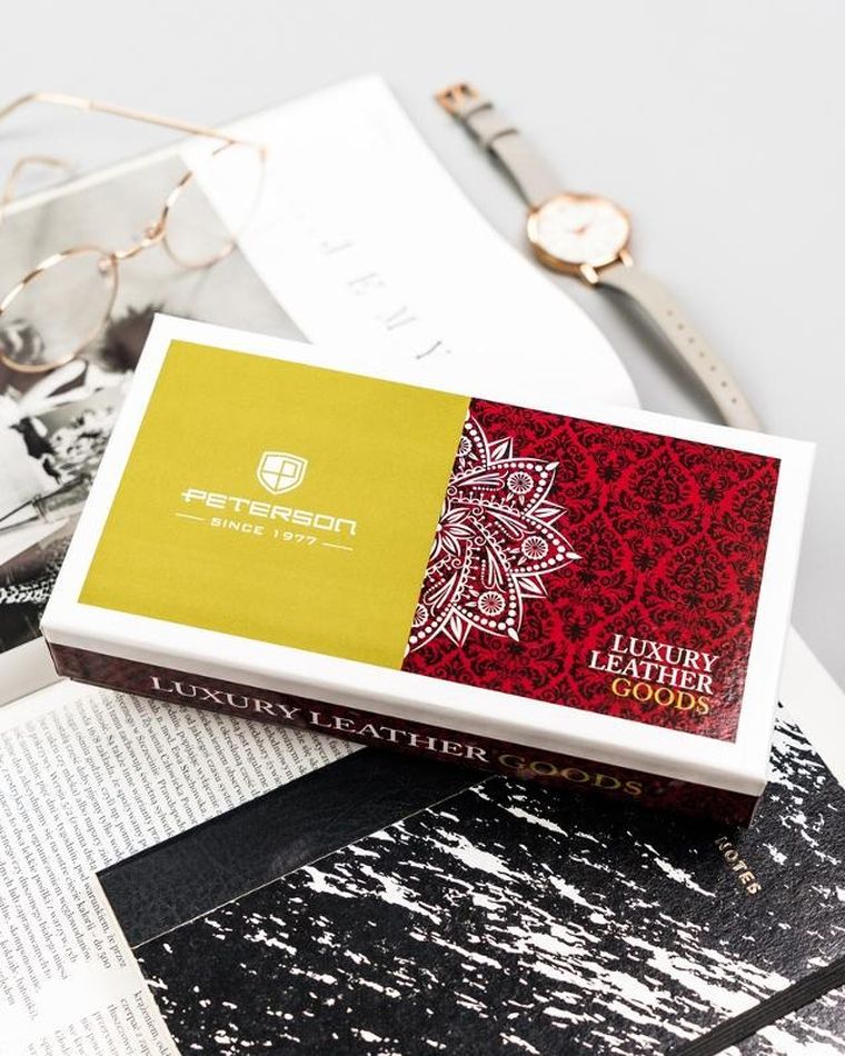 Portfel, szary, skórzany, Peterson